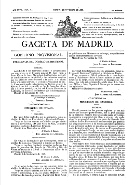 El decreto de cesión del Retiro en 1868