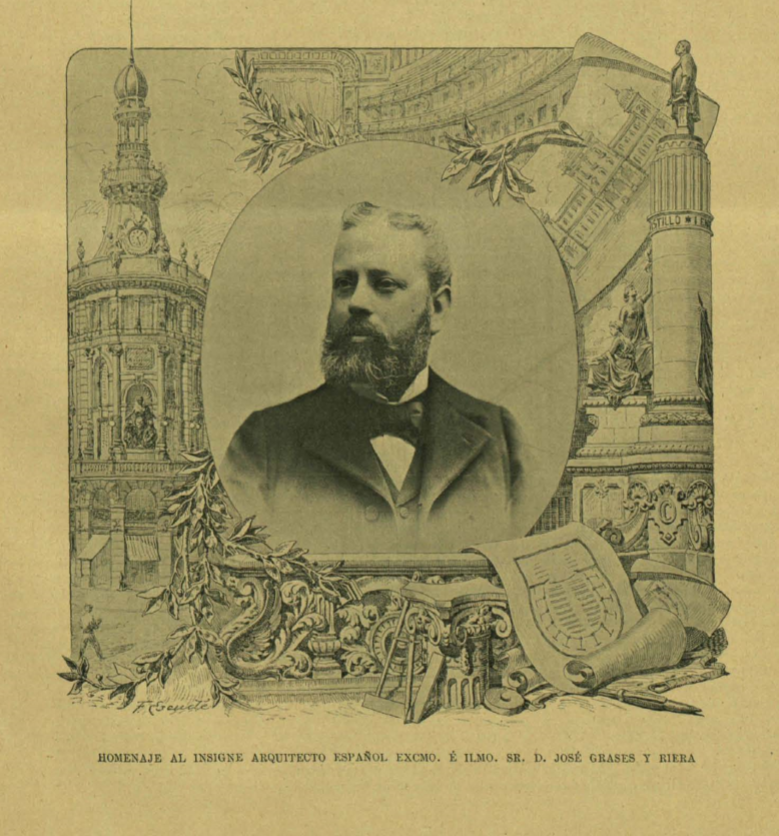 Retrato de José Grasés i Riera en el Album Ibero Americano (1901)